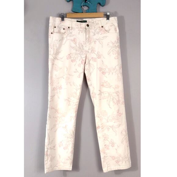 Ralph Lauren Denim - Ralph Lauren Floral Jean Modern Straight Ankle Cottagecore Coquette Sz 10